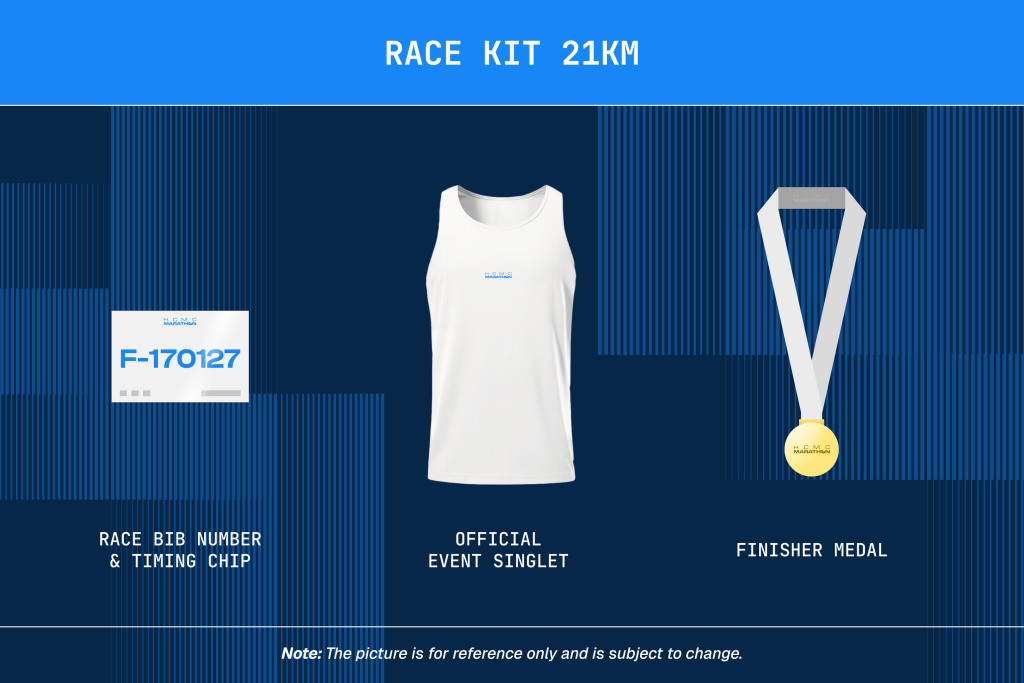 HCMC Marathon 2027 race kit items for 21km participants